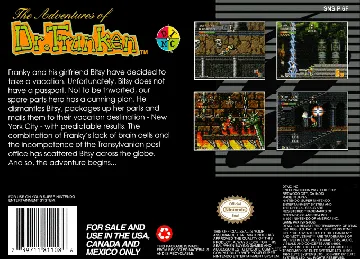 Adventures of Dr. Franken, The (USA) box cover back